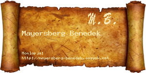 Mayersberg Benedek névjegykártya