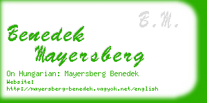 benedek mayersberg business card